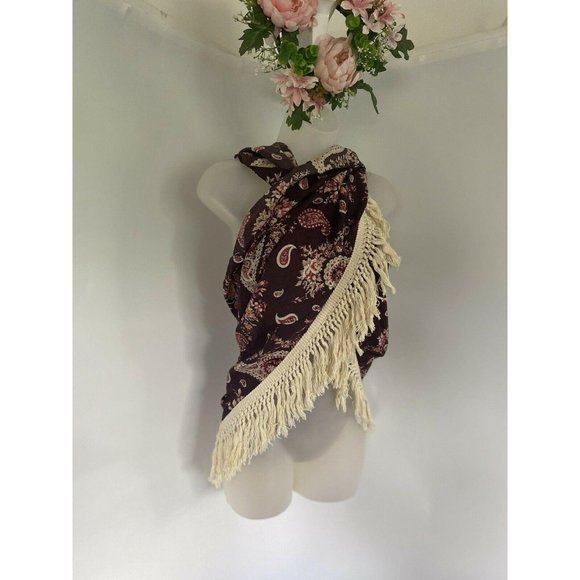 VTG Boho Oversized 38" X 26" Shawl Scarf Wrap - Picture 3 of 12